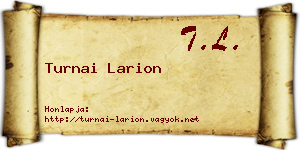 Turnai Larion névjegykártya